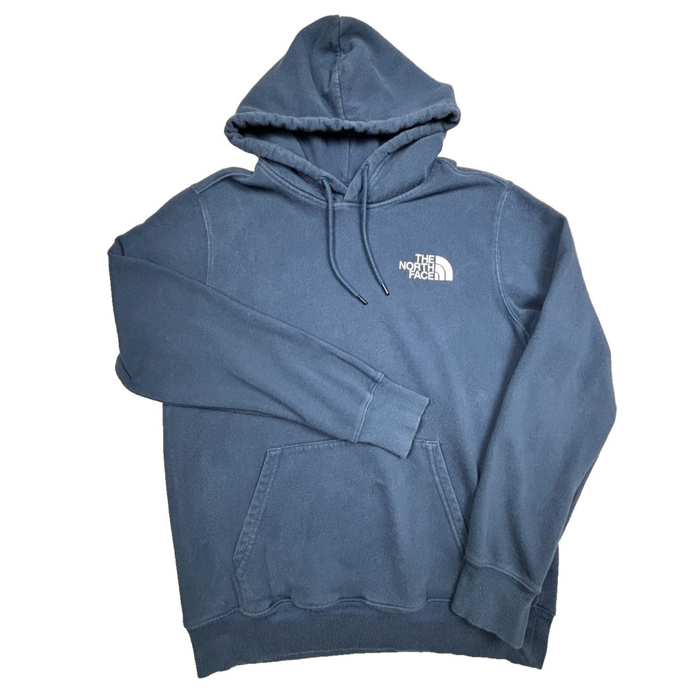 The North Face Hoodie Mens‎ Medium Blue Graphic Half Dome Logo Pullover M